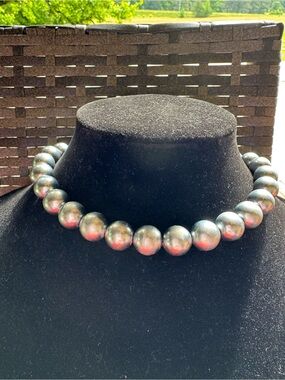 Classic Silver Pearl Bead Necklace - Elegant Women’s Jewelry